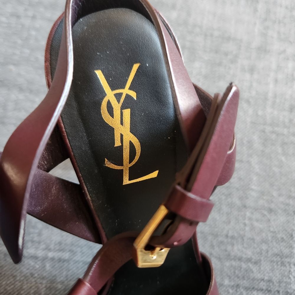 Yves Saint Laurent Paris YSL Tribute Women’s Platform Heel Burgandy Size 9.5 - Picture 7 of 10